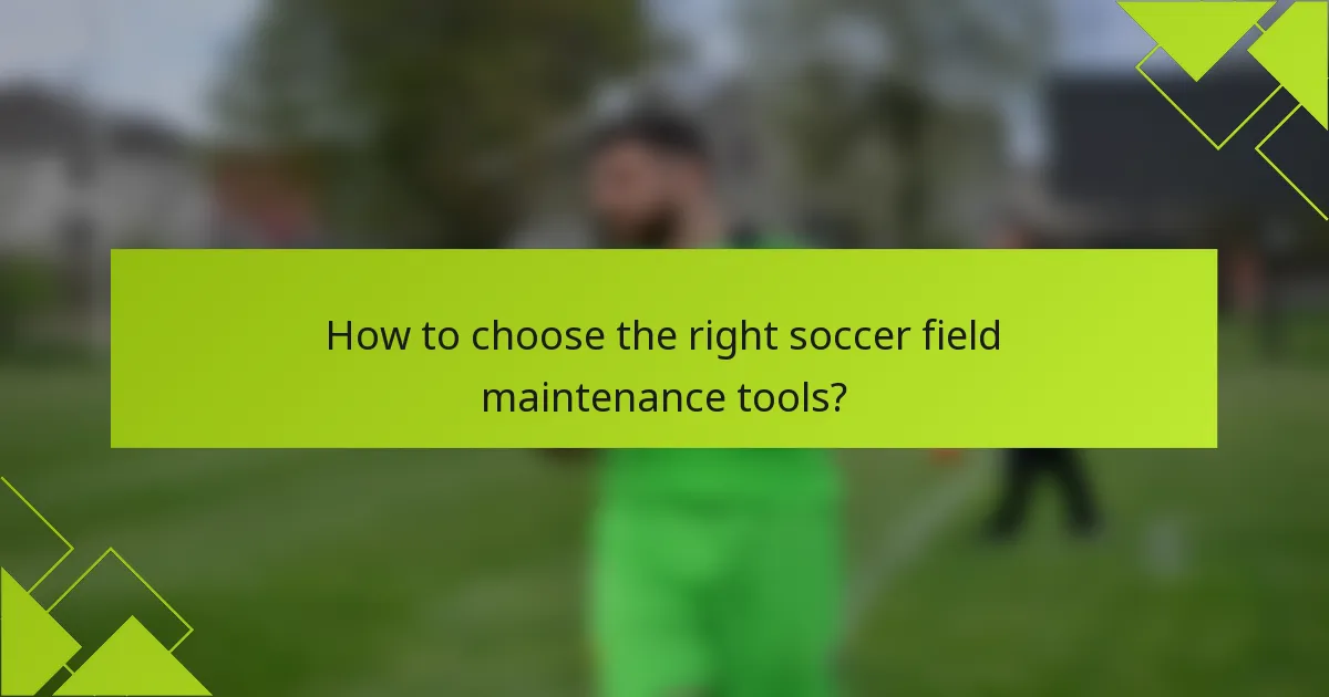 How to choose the right soccer field maintenance tools?