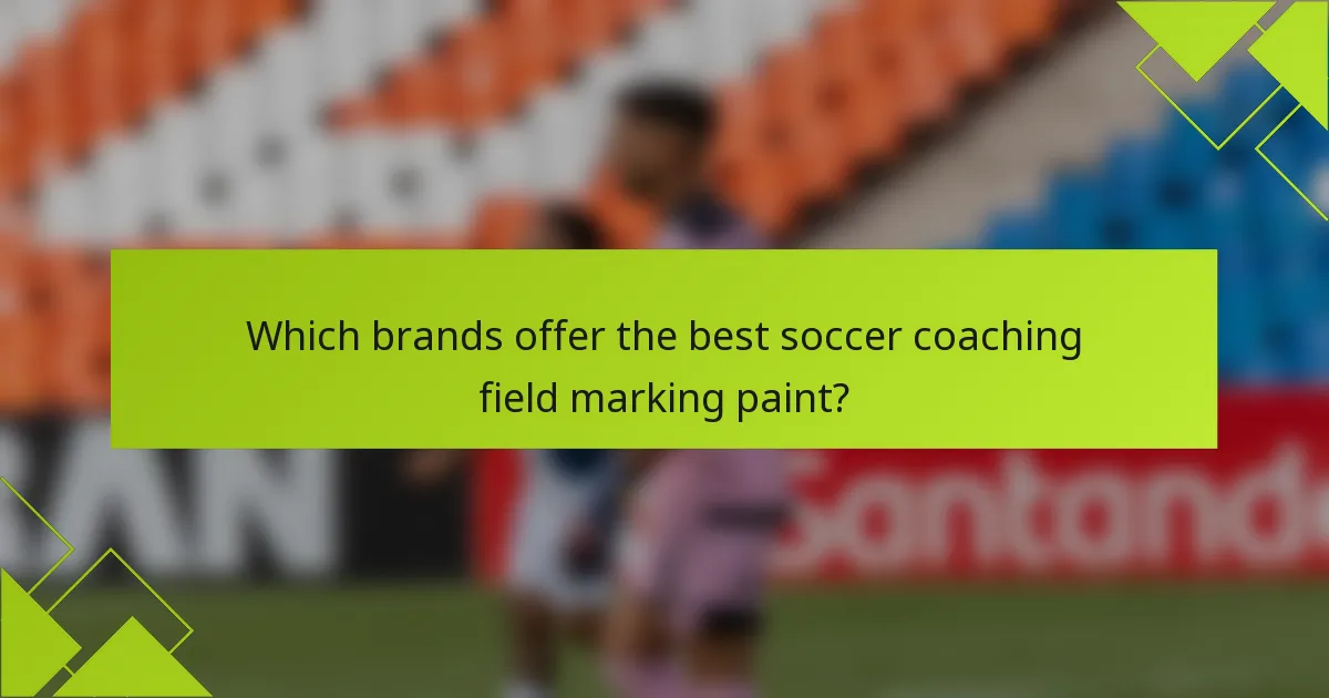 Which brands offer the best soccer coaching field marking paint?
