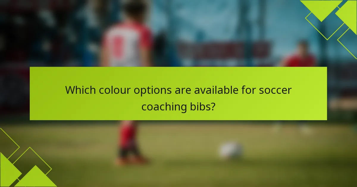Which colour options are available for soccer coaching bibs?